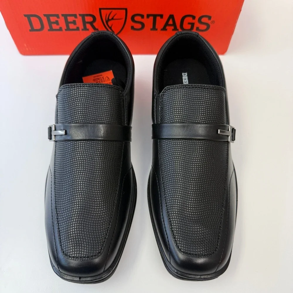 Deer Stags Boys Bold Slip-On Dress Comfort Loafer Size 4.5 Big Kid Black Concert